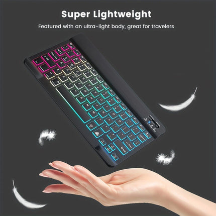 Black Bluetooth Wireless Keyboard Cordless Mouse Backlit Portable For Laptop Desktop