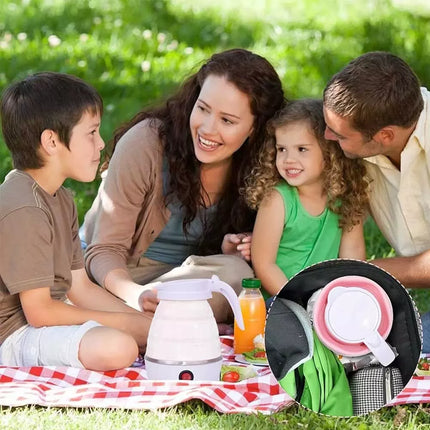 600ml Folding Electric Water Kettle Silicone Collapsible Kettle AU Plug Tea Pot