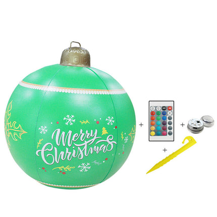 24 Inch Inflatable Christmas Ball Decorations Outdoor Rechargeable LED Light
