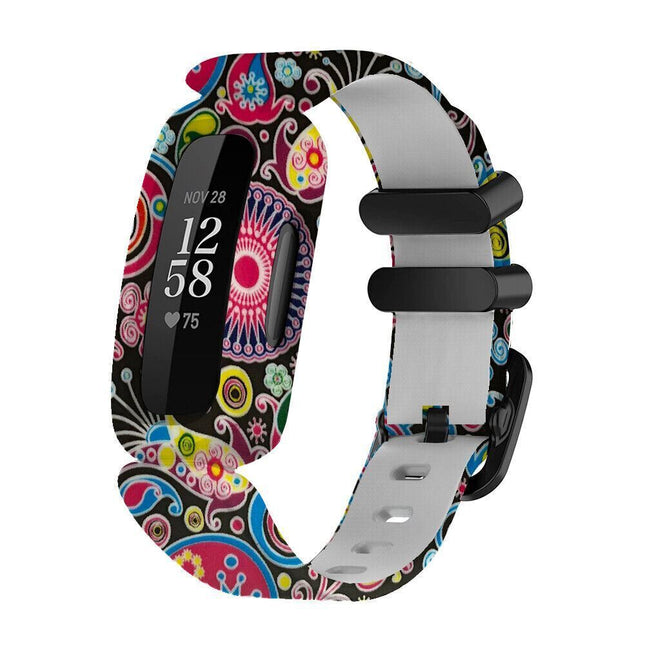 Fitbit Ace 3 Inspire 2 Kids Silicon Watch Strap Band Wristband Flower