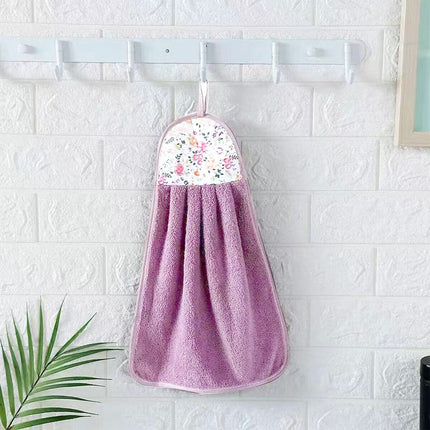 x3 Quick Dry Hand Towel Flower Kitchen Hanging Water Absorbent Soft Wipe Coral