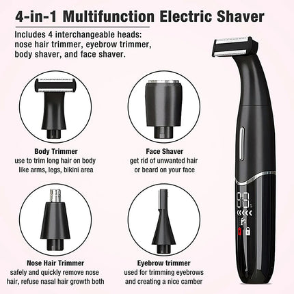 4 In 1 Rechargeable Hair Beard Eyebrow Ear Nose Shaver Trimmer Electric Set