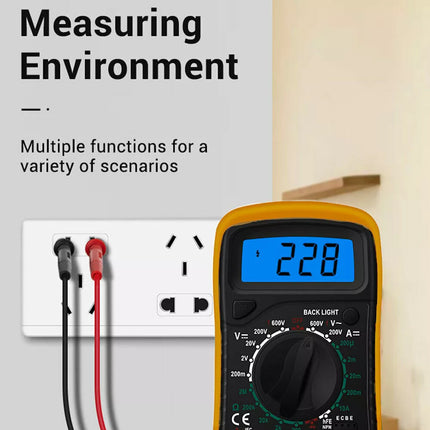 Digital Multimeter Automotive AC/DC Voltmeter Current Meter Multi Tester+4 Leads