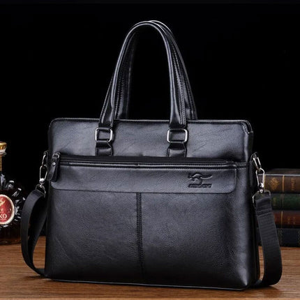 14'' Mens Leather Shoulder Bag Handbag Business Briefcase Crossbody Tote Men