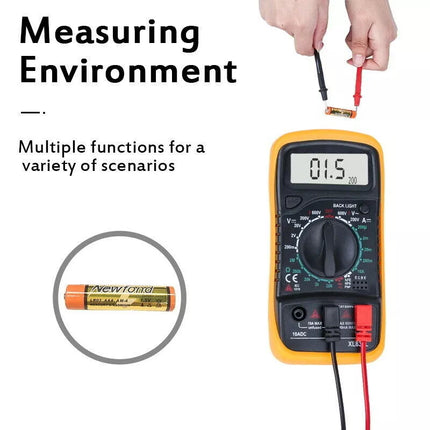 Digital Multimeter Automotive AC/DC Voltmeter Current Meter Multi Tester+4 Leads