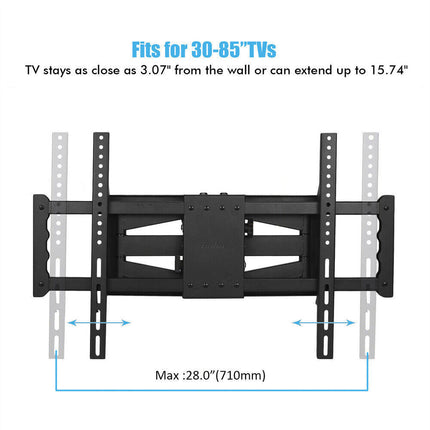 Heavy Duty Wall Mount Tilt Swivel Bracket Double Arms 32-85" LED/Plasma/LCD TVs