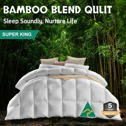 Super King 200GSM Microfiber Bamboo Blend Lightweight Comfort Quilt Duvet Odor Free