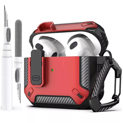 Red For Apple Airpods 1st / 2nd Case Cover 1st / 2nd Generation Noise Cancellation With Clean Pen