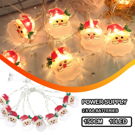 1.5M Christmas Tree Decoration Light String Snowman Santa LED Xmas Holiday Party