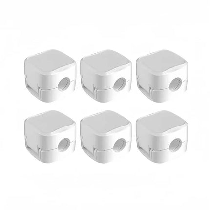 6Pcs White Adhesive Cable Wire Clips Tidy Cord Organiser USB Charger Holder Set