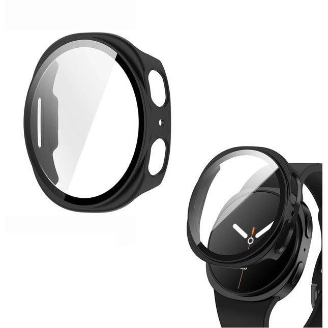 For Samsung Galaxy Watch 8 Case Cover With Glass Screen Protector 40mm Black