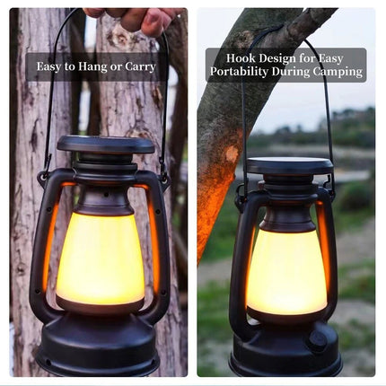 Outdoor Solar USB Rechargeable Camping Lantern Lamp Tent Hiking LED Light Lights