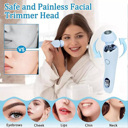 Blue Cordless Womens Electric Shaver Razor - 2-in-1 Gentle & Efficient Hair Trimmer