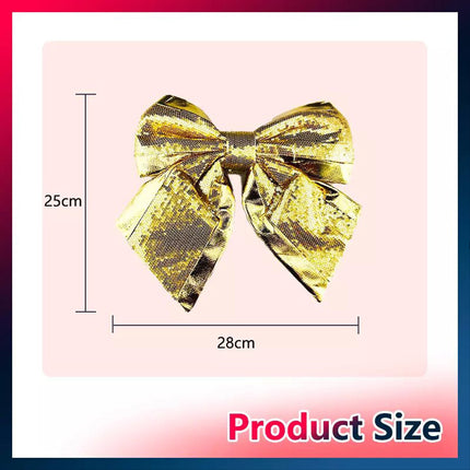 Gold Large Christmas Tree Bow Tie Xmas Party Decoration Decor Craft Wedding Ornament
