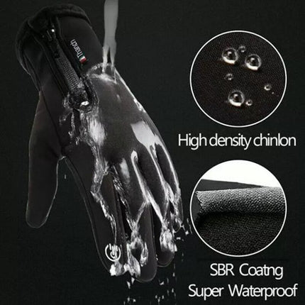 Winter Gloves Waterproof Thermal Touch Screen Thermal Windproof Warm Black XL