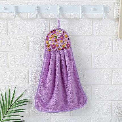 x3 Quick Dry Hand Towel Flower Kitchen Hanging Water Absorbent Soft Wipe Coral