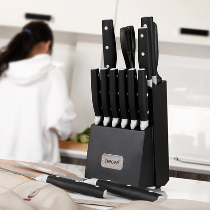 14Pcs Kitchen Knife Set Wooden Block Professional Stainless Steel Chef knife
