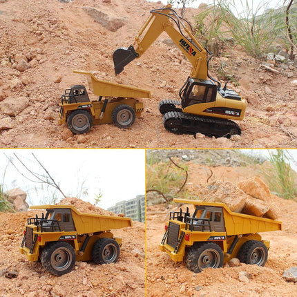 Remote Control Excavator Digger Construction RC Truck Vehicle Toys for Kids