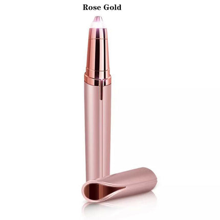 Rose Gold Eyebrow Trimmer Electric Facial Hair Remover Finishing LED Rechargeable Light