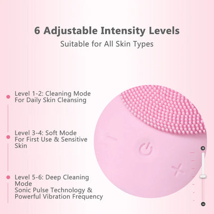 Electric Silicone Facial Cleansing Brush Face Washing Brush Cleaner Massager