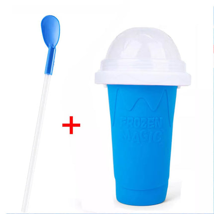 Blue Slushie Maker Cup Quick Freeze Magic Squeeze Cup Milkshake Cup Ice Cream Maker