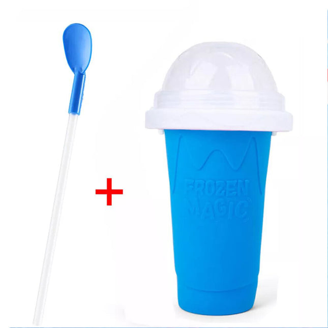 Blue Slushie Maker Cup Quick Freeze Magic Squeeze Cup Milkshake Cup Ice Cream Maker