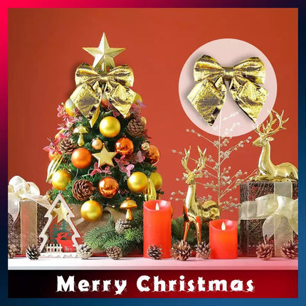 Gold Large Christmas Tree Bow Tie Xmas Party Decoration Decor Craft Wedding Ornament