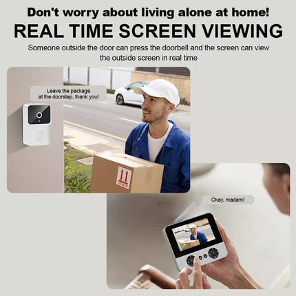 Wireless 4.3" Doorbell-Video Door Bell Smart Intercom Ring Security Phone Camera