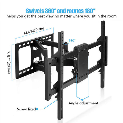 Heavy Duty Wall Mount Tilt Swivel Bracket Double Arms 32-85" LED/Plasma/LCD TVs