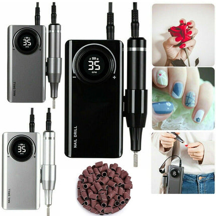 Cordless Electric Nail Drill Set Portable Rechargable Manicure Pedicure