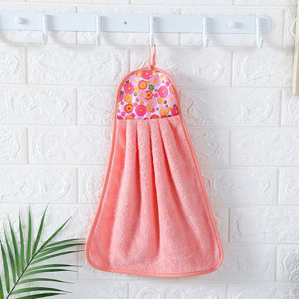 x3 Quick Dry Hand Towel Flower Kitchen Hanging Water Absorbent Soft Wipe Coral