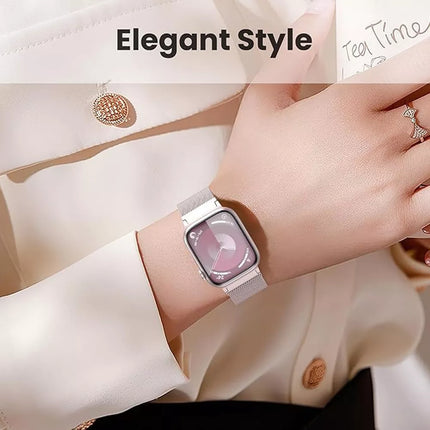 STEXX Apple Watch Band Series 7 SE 6 5 4 3 2 Magnetic Stainless Steel Rose Pink
