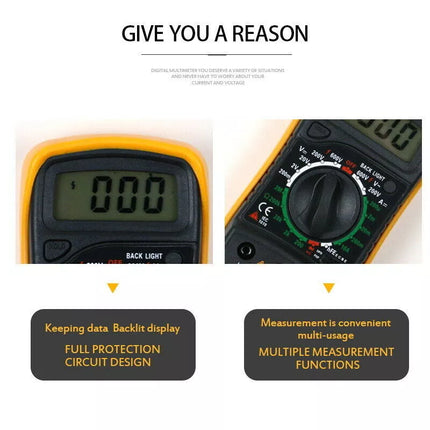 Digital Multimeter Automotive AC/DC Voltmeter Current Meter Multi Tester+4 Leads