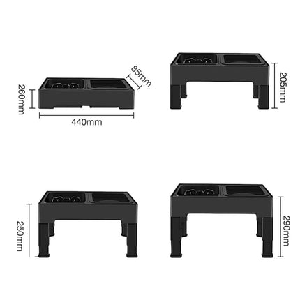 Elevated Dog Pet Feeder Food Water Double Bowl Adjustable Height Raised Stand