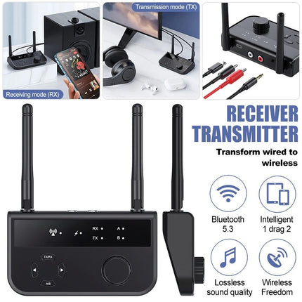5.3 Long Range Bluetooth Transmitter Receiver For TV Home Stereo Audio Adapter