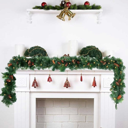 9ft Pre-Lit Artificial Christmas Garlands Xmas Garland Decorated Pine Cones