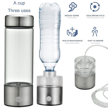 450ml Portable Hydrogen Rich Alkaline Water Ionizer Generator Bottle Cup Mug