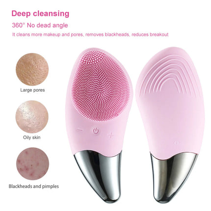 Electric Silicone Facial Cleansing Brush Face Washing Brush Cleaner Massager