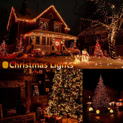 Solar Powered Christmas String Lights Waterproof LED Garden Light Warm White