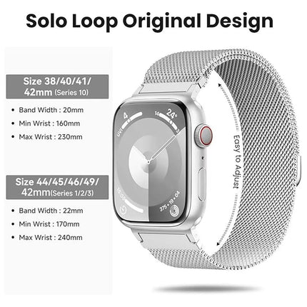 STEXX Apple Watch Band Series 7 SE 6 5 4 3 2 Magnetic Stainless Orange Green