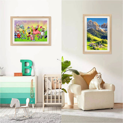 A3 A4 Artists Frames Hold 150 Pictures Creative Art Wooden Artwork Display- Wood