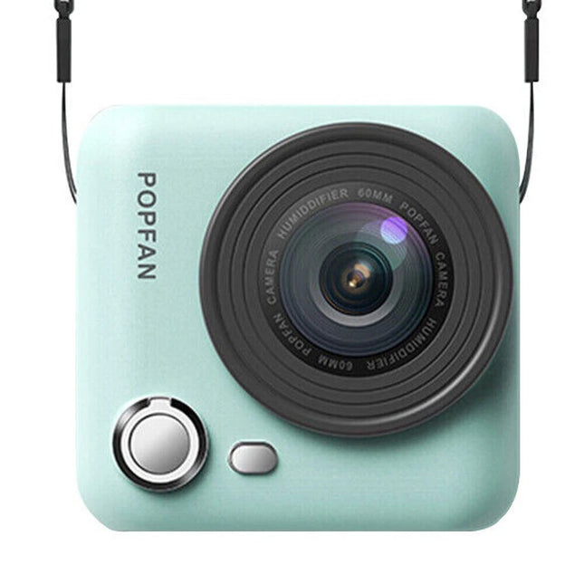 Sky Blue Neck Fan Bladeless Hanging Air Cooler USB Rechargeable Portable Personal