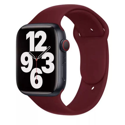 Silicone Sports Band For Apple Watch Series 4-7/SE 38mm 44mm Wine Red