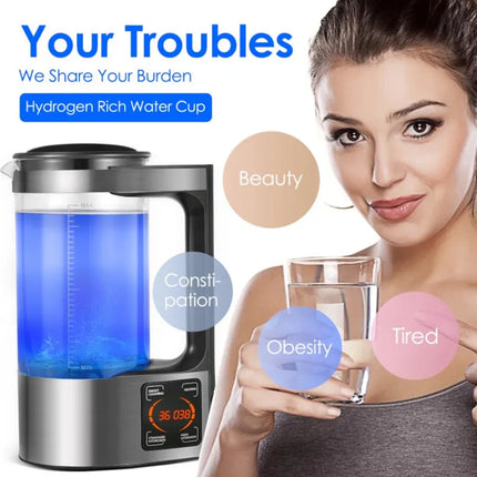 2L Electric Hydrogen Rich Alkaline Water Ionizer Generator Machine 220V Home