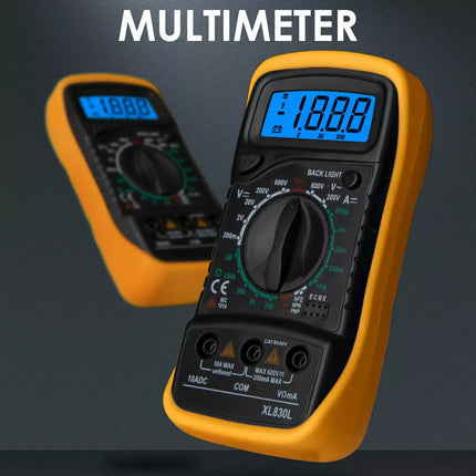 Digital Multimeter Automotive AC/DC Voltmeter Current Meter Multi Tester+4 Leads