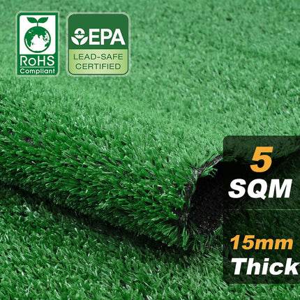 Artificial Grass 15mm 30mm Synthetic Fake Lawn 5 SQM Turf Plastic Plant Mat