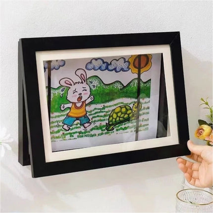 A3 A4 Artists Frames Hold 150 Pictures Creative Art Wooden Artwork Display- Black