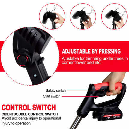 Cordless Electric Grass String Trimmer Lawn Cutter Brush Mower Whipper Snipper