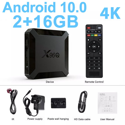 X96Q HD Android 10.0 Smart TV Box UHD 4K WIFI Media Player HDMI 16GB AU PLUG