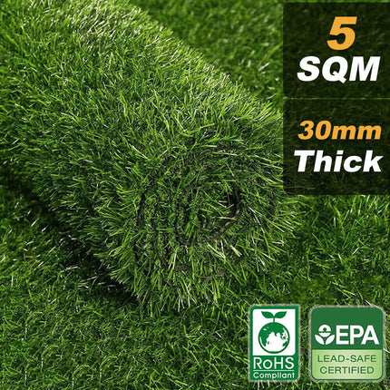 Artificial Grass 15mm 30mm Synthetic Fake Lawn 5 SQM Turf Plastic Plant Mat